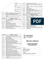 Hoja de Registro Infantil 1 Ciclo Guia Portage