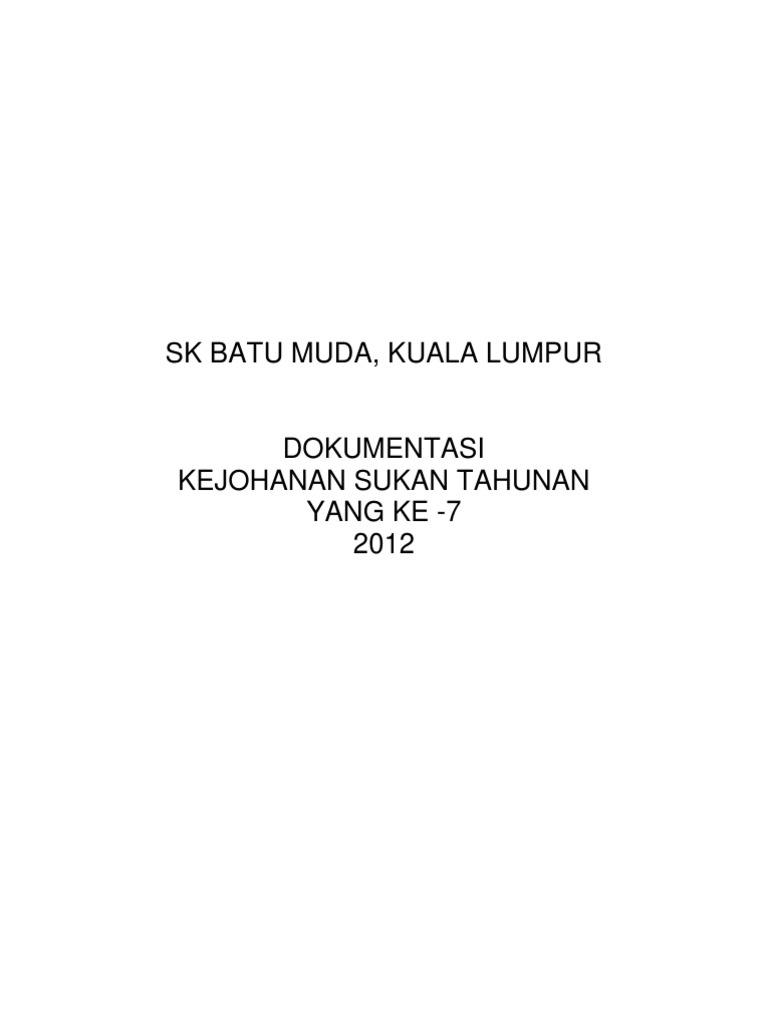 Dokumentasi Sukan Sekolah Pdf