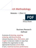 Research Methodology: Defining Problems and Developing Approaches