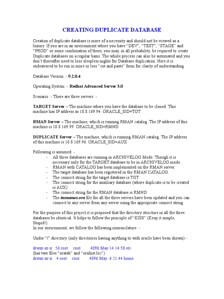 RMAN Cloning | PDF