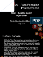 HBT 106 - Asas Pengajian Penterjemahan