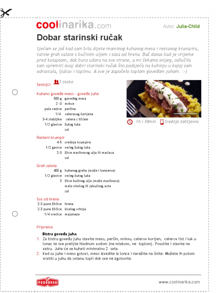 Dobar Starinski Rucak | PDF
