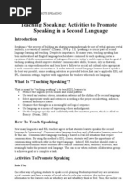 Activities To Promote Speaking