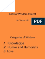 Book of Wisdom Project: By: Tommy Hill