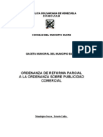 Ordenanza de Reforma Parcial A La Ordenanza Sobre Publicidad Comercial