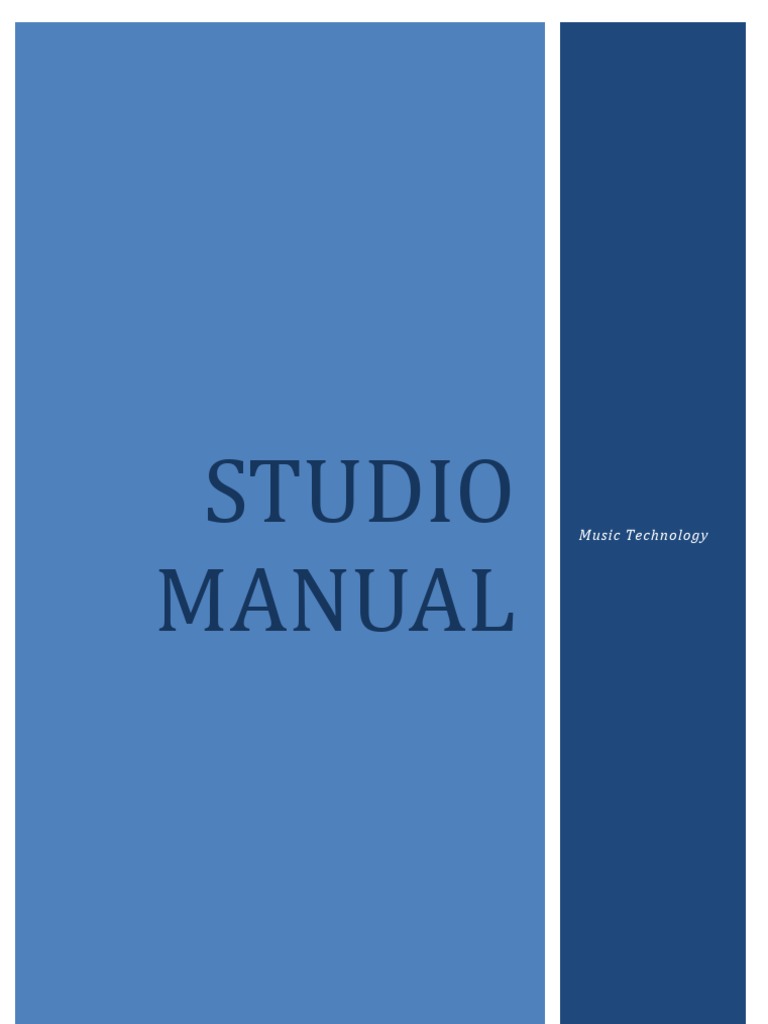 Studio Manual New Verison | PDF | Technology &amp; Engineering
