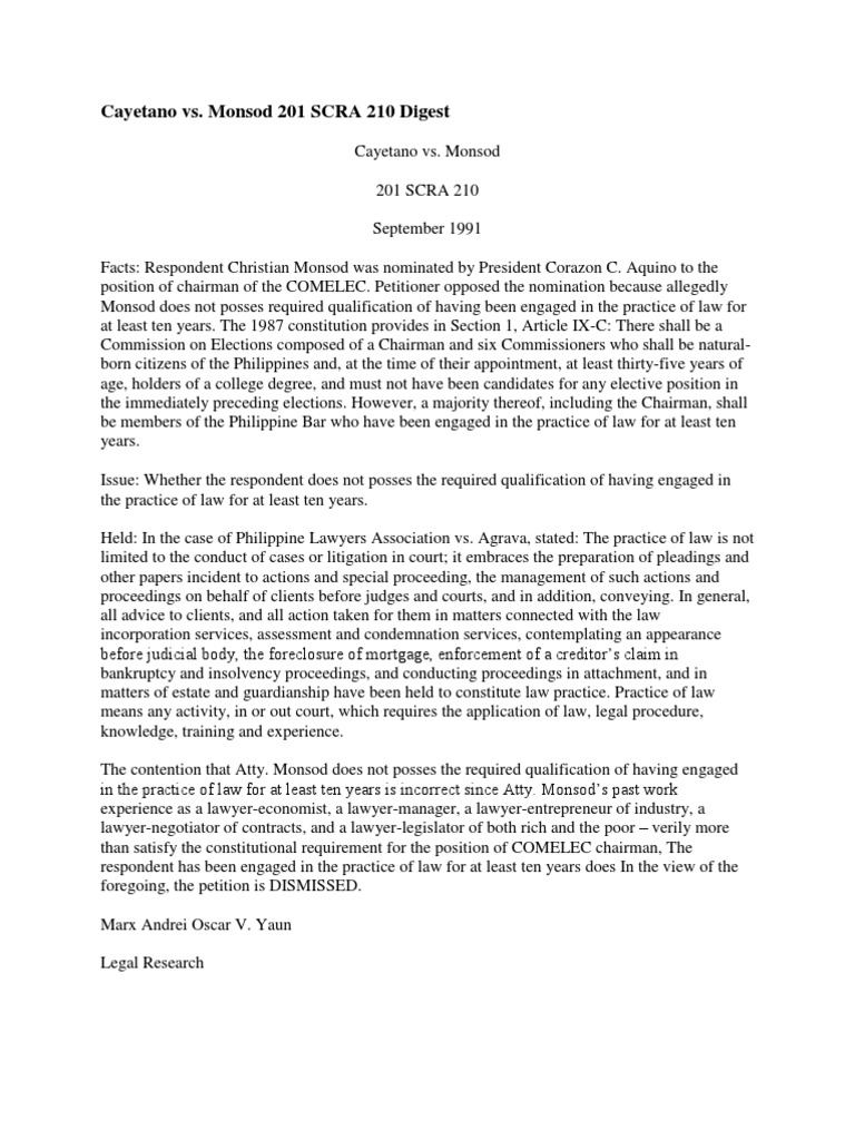 Essay on cayetano vs monsod 02 picture