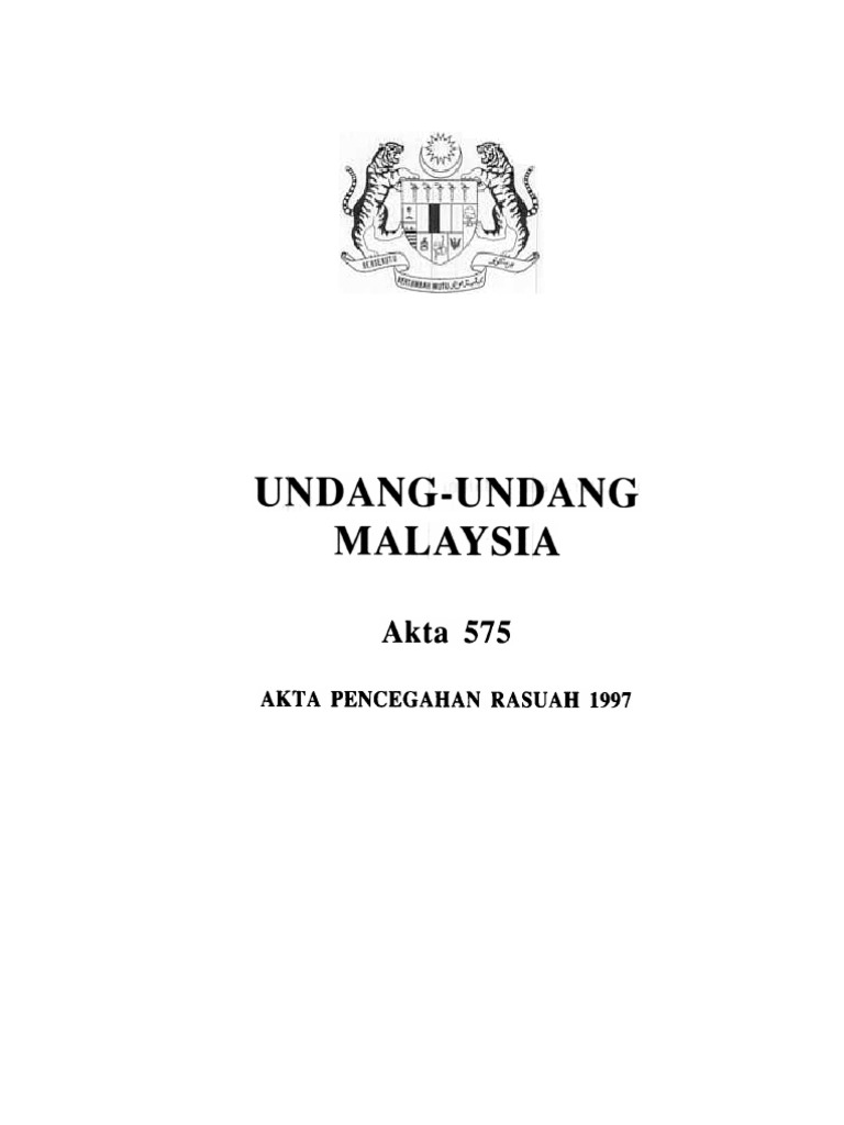 Akta Pencegahan Rasuah 1997 | PDF
