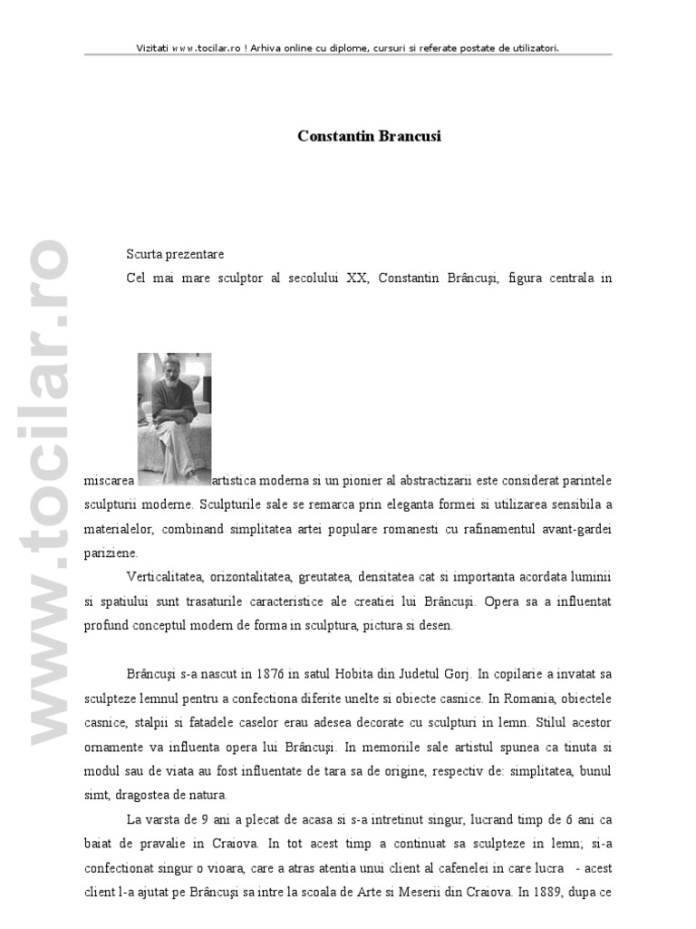Referat Constantin Brancusi