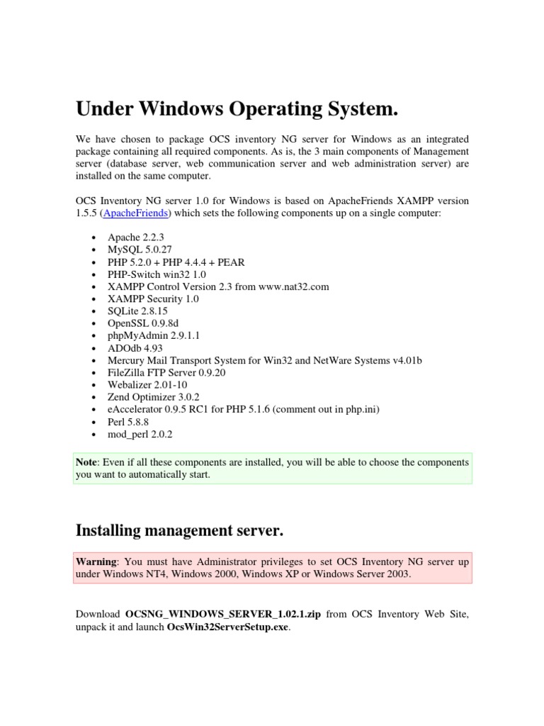 OCS Inventory NG Server Installation Guide | PDF | Web Server ...