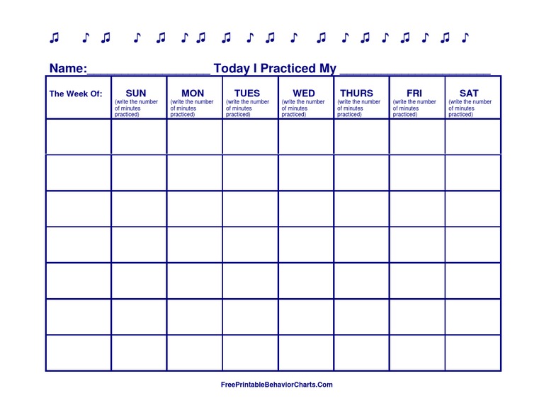 Weekly Practice Log Template | PDF