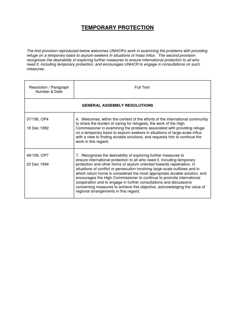 Temporary Protection for Asylum-Seekers | PDF | Politics