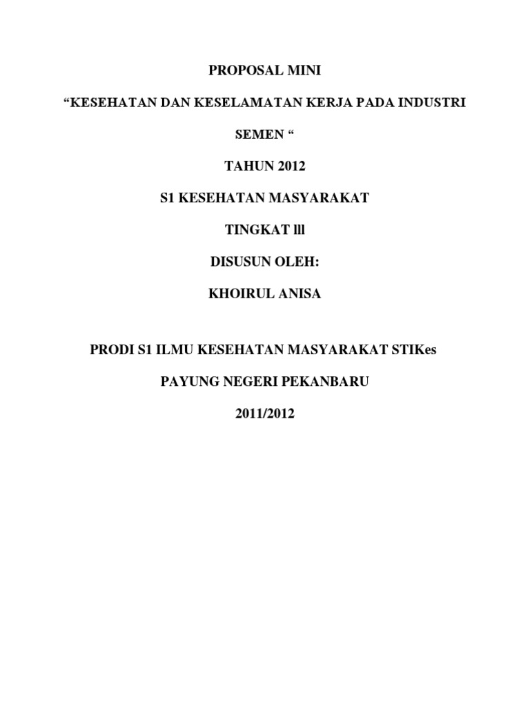 Kesehatan dan Keselamatan Kerja Semen | PDF
