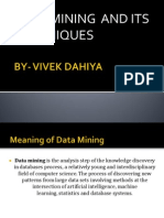 Data Mining and Its Techniques