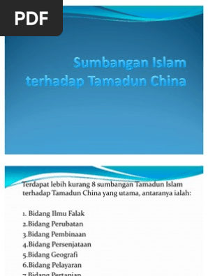 Sumbangan Islam Terhadap Tamadun China Pdf Pdf