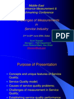 Challenges of Measurements in Service Industry: Middle East Performance Measurement & Benchmarking Conference