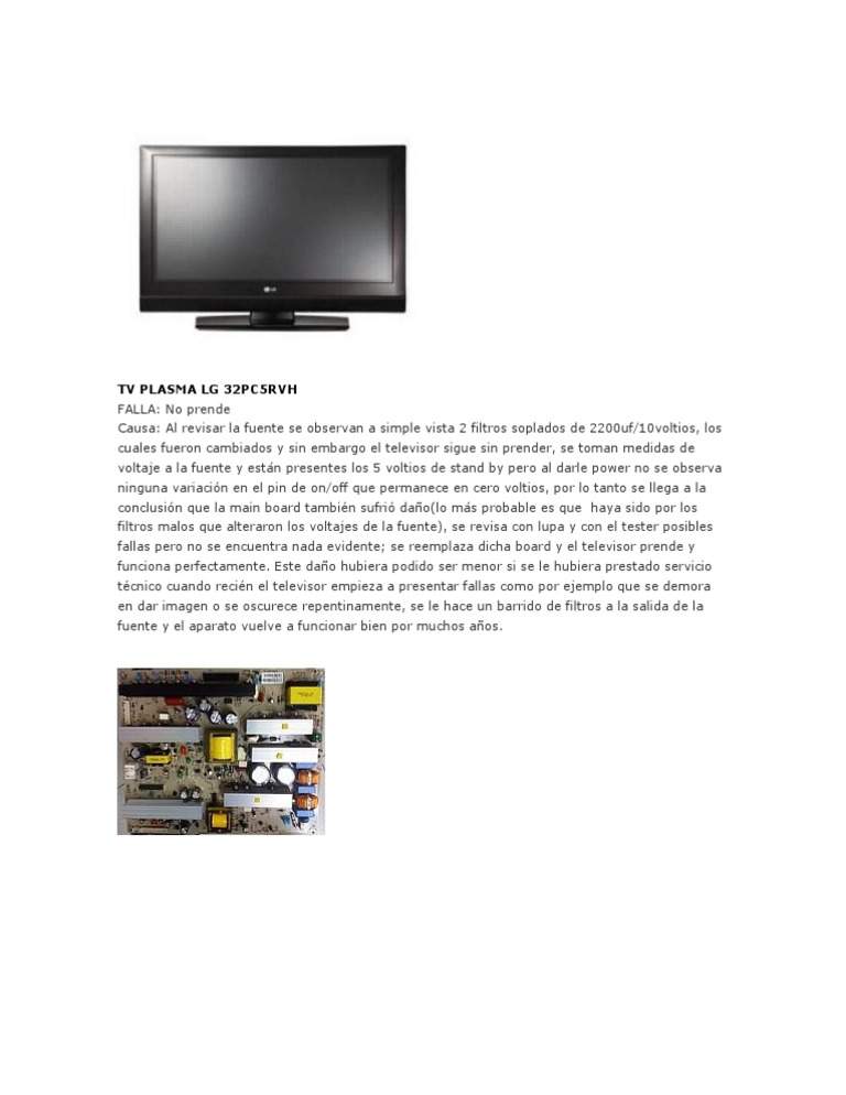 Desactivar Descripcion De Audio Tv Lg Tv Plasma Lg 32pc5rvh No Prende