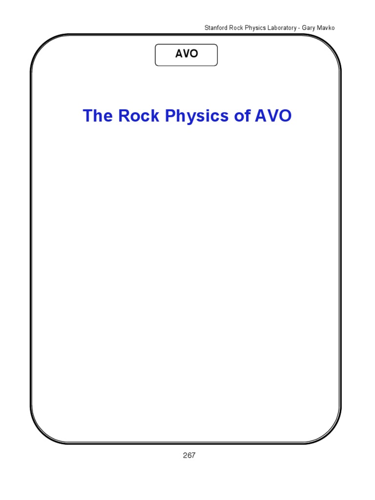 AVO Rock Physics by Gary Mavko | PDF | Porosity | Applied And ...