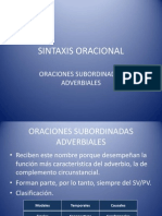 Sintaxis Oracional. Subordinadas Adverbiales