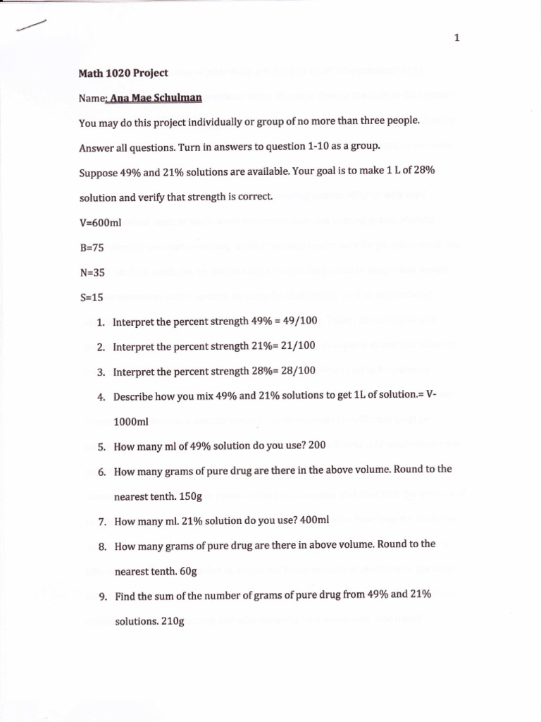Math 2010 | PDF | Pharmacy | Medical Prescription