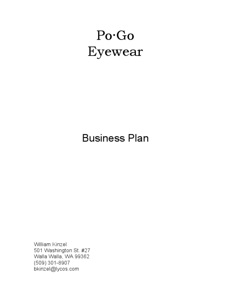 Contact lenses business plan picture