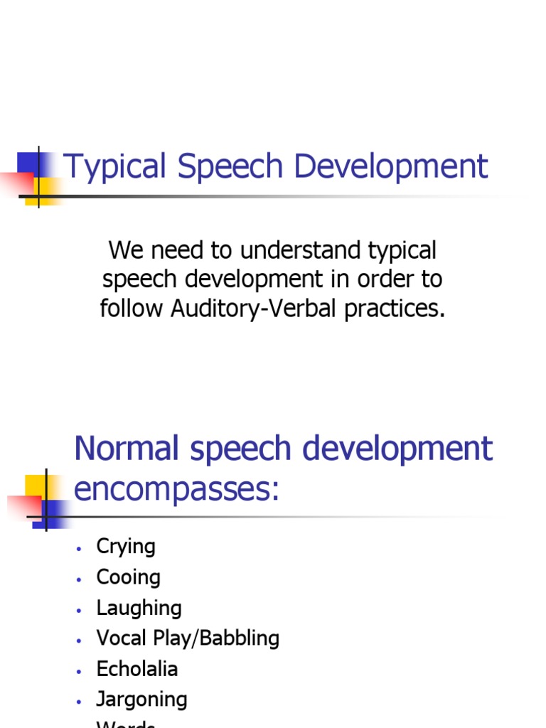 Auditory Verbal Typical Speech Development | PDF | Consonant | Speech