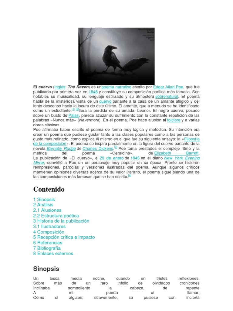 El Cuervo | PDF | El Cuervo | Poesía