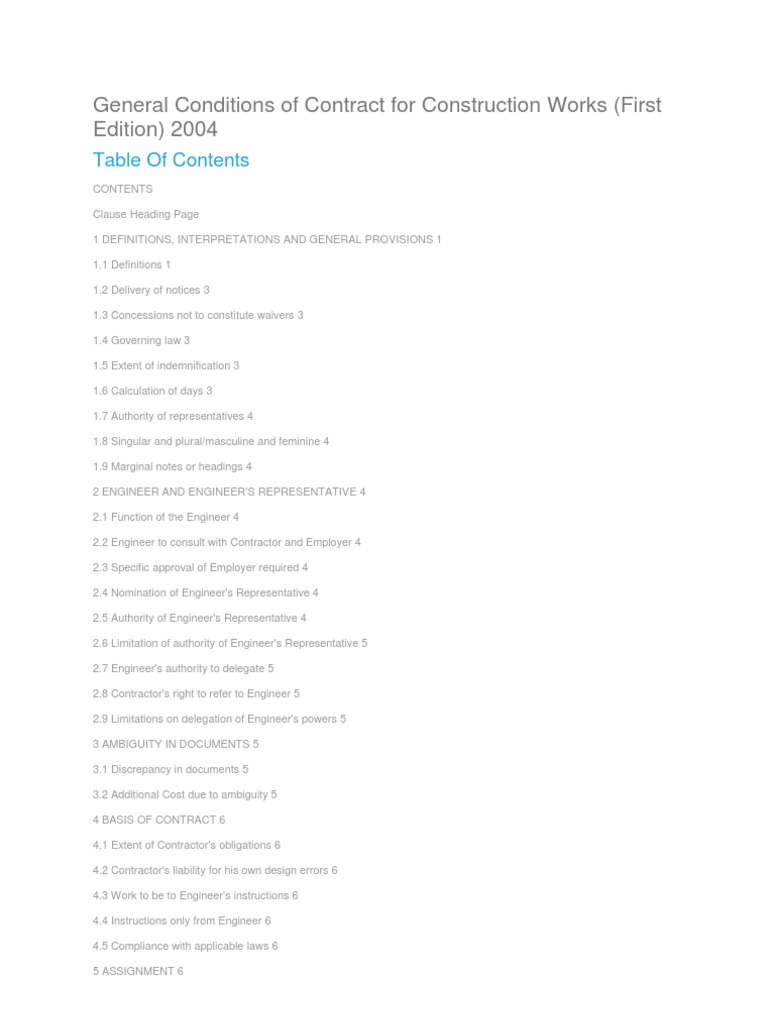General Conditions of Contract For Construction Works 2004 & 2010