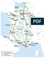 Mapa de La Red Ferroviaria en Francia