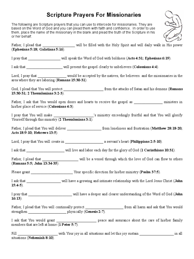 Scripture Prayers For Missionaries | PDF | Epistle To The Colossians ...