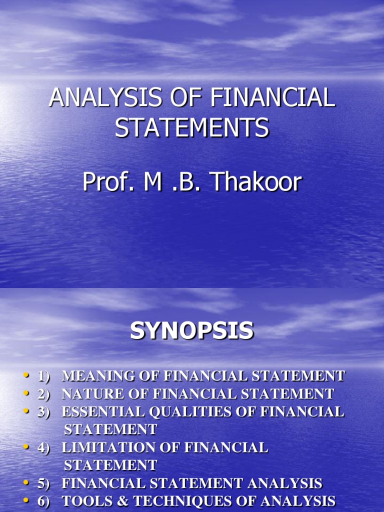 Financial Statement Analysis Overview | PDF | Equity (Finance) | Dividend