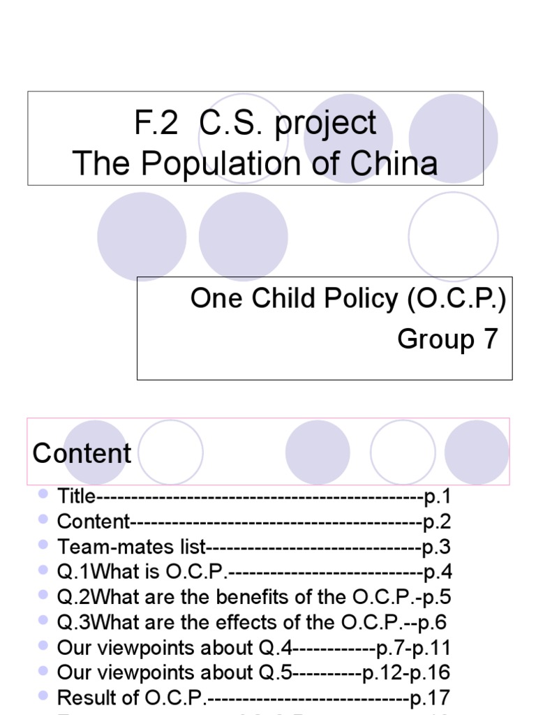 One Child Policy PDF Human Overpopulation China