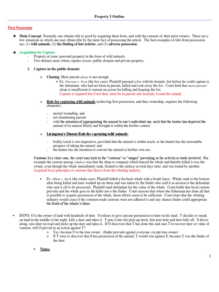 Non Paginated Property Outline | PDF | Fee Simple | Adverse Possession