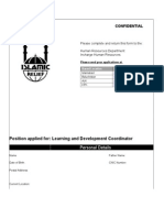 Islamic Relief - Application - Form