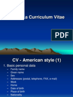 Writing A Curriculum Vitae