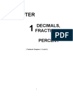 Chapter 1 Decimals, Percents and Fractions