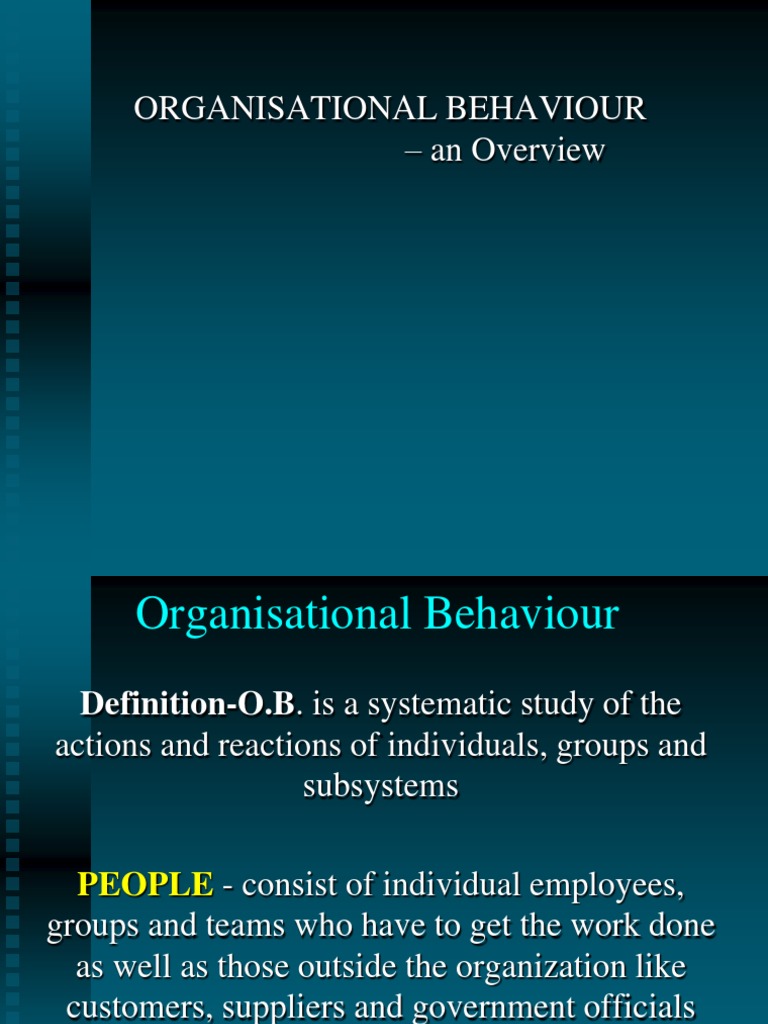 Overview of Organizational Behaviour | PDF | Organizational Behavior ...