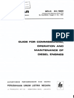 Guide For Commissioning, Operation and Maintenance of Diesel Engine SPLN 24 - 1980