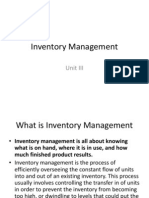 Inventory Management: Unit III