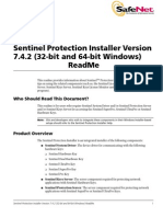 Sentinel Protection Installer Version 7.4.2 (32-Bit and 64-Bit Windows) ReadMe