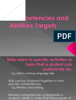 Skills, Competencies and Abilities Targets