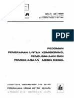 Pedoman Penerapan Untuk Komisioning, Pengusahaan Pemeliharaan Mesin Diesel SPLN 25 - 1980