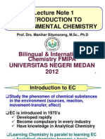 Lecture 1 Introduction To Environmental Chem 2012