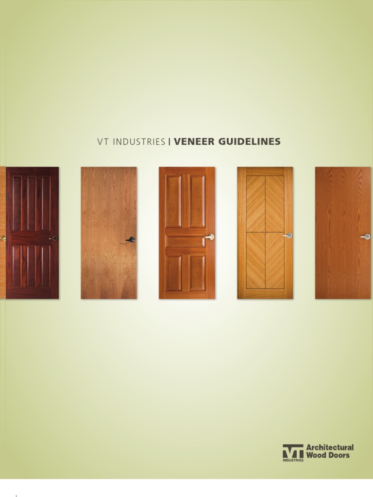 VT Industries Architectural Wood Doors Veneer Guidelines Brochure PDF