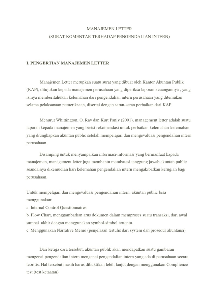 Manajemen Letter | PDF