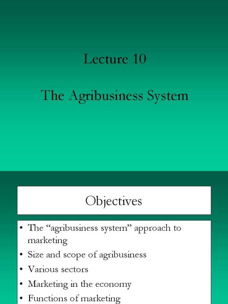 The Agribusiness System PDF Sales Marketing