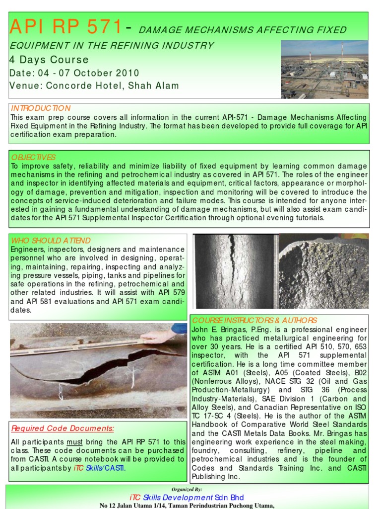 API 571-Damage Mechanism (October 4-7-2010) | PDF | Corrosion | Copyright