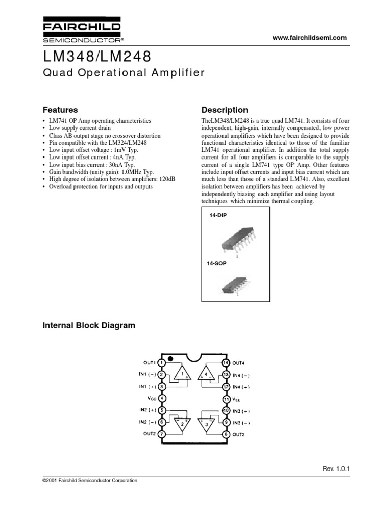 LM 348 | PDF | Operational Amplifier | Amplifier
