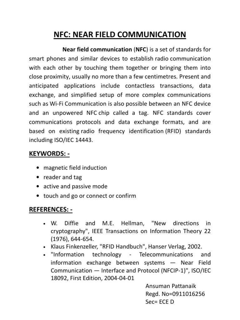 Understanding Near Field Communication (NFC) | PDF