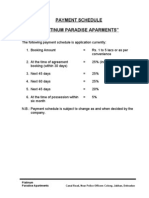 Payment Schedule " Platinum Paradise Aparments"